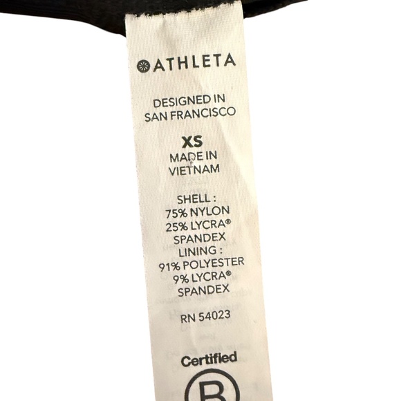 NWOT Athleta Conscious Crop Bikini Top Swimsuit Longline Black Padding - Picture 6 of 7